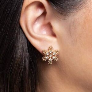 Gold Snowflake Stud Earrings